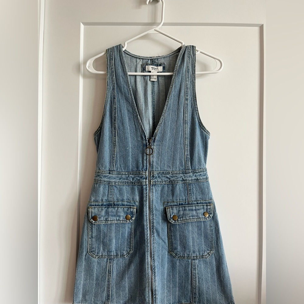 Denim Zip-front Dress